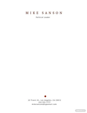 Sample Political Letterhead Template