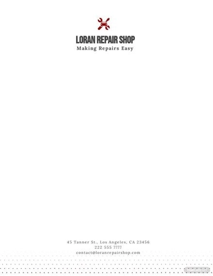 Vintage Repair Shop Letterhead Template
