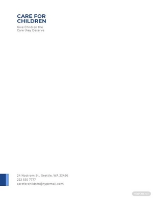 Non Profit Association for Children Letterhead Template