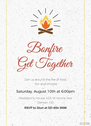 Bonfire Get Together Invitation Template