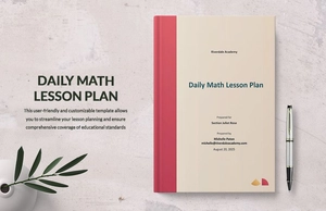 Daily Math Lesson Plan Template
