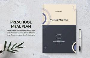 Preschool Meal Plan Template