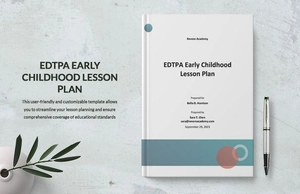 EDTPA Early Childhood Lesson Plan Template