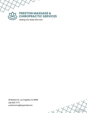 Massage & Chiropractic Letterhead Template Massage & Chiropractic Letterhead Template