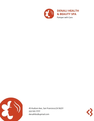 Health & Beauty Spa Letterhead Template