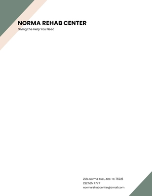 Rehab Center Letterhead Template