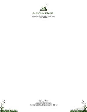 Lawn Care Services Letterhead Template