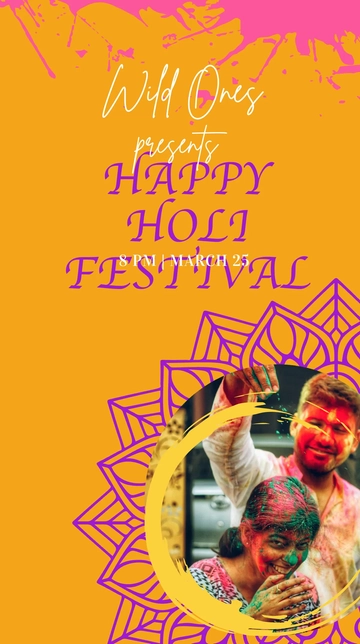 Free Happy Holi Whatsapp Post Template to Edit Online