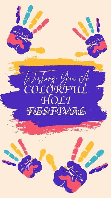 Free Colorful Holi Festival Whatsapp Post Template to Edit Online