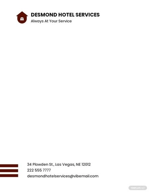 Hotel Services Letterhead Template