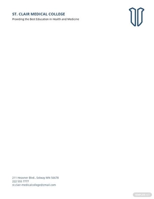 Medical College Letterhead Template
