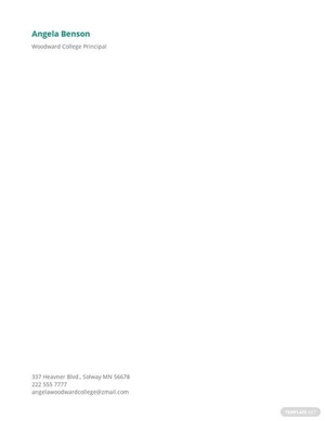 College Principal Letterhead Template