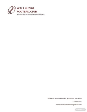 Football Club Letterhead Template