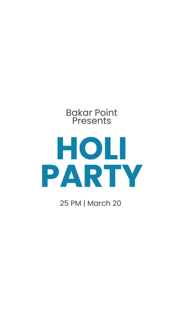 Free Holi Party Whatsapp Post Template to Edit Online