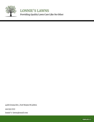 Lawn Care Letterhead Template