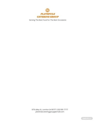 Catering Company Letterhead Template