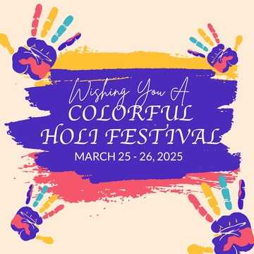 Free Colorful Holi Festival Instagram Post Template to Edit Online