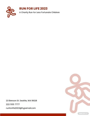 Charity Run Letterhead Template