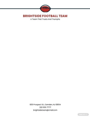 Football Team Letterhead Template Football Team Letterhead Template