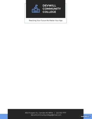 Community College Letterhead Template