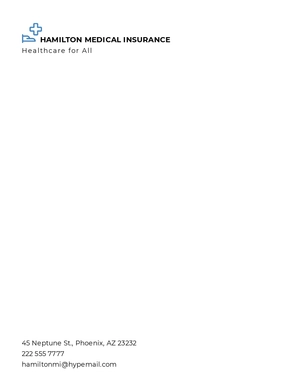 Medical Insurance Letterhead Template