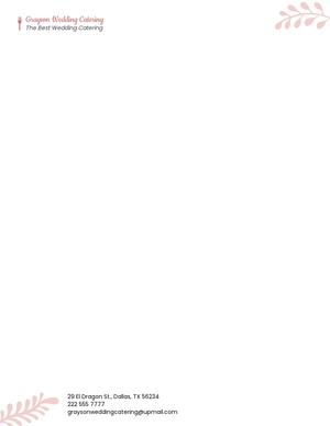 Wedding Catering Letterhead Template