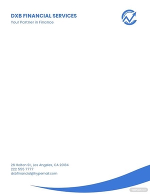 Financial Services Letterhead Template