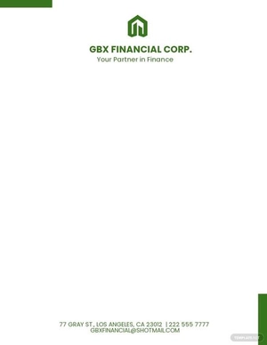 Financial Business Letterhead Template