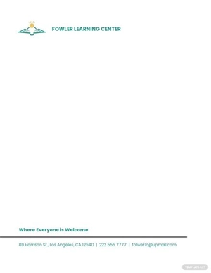 Learning Center Letterhead Template
