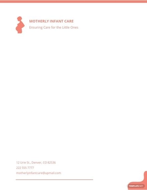 Infant Care Letterhead Template