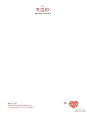 Health Fair Letterhead Template