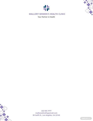 Women's Health Clinic Letterhead Template
