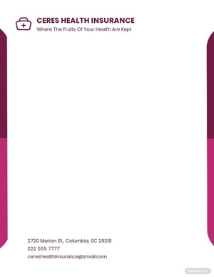 Health Insurance Letterhead Template