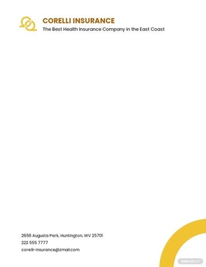 Health Insurance Company Letterhead Template
