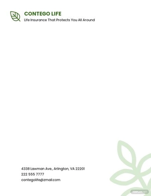 Life Insurance Company Letterhead Template