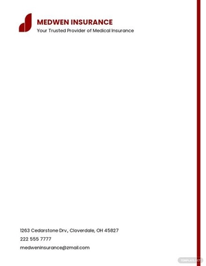 Medical Insurance Company Letterhead Template
