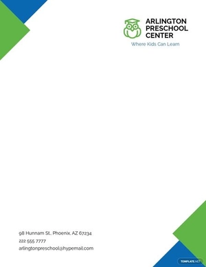 Preschool Kids Letterhead Template