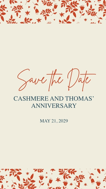 Free Save The Date Invitation Instagram Story Template to Edit Online