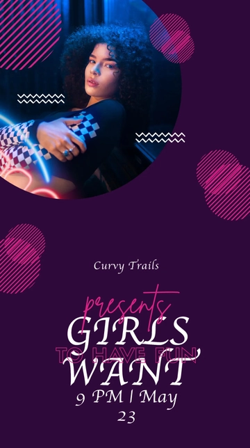 Free Girls Night Club Instagram Story Template to Edit Online