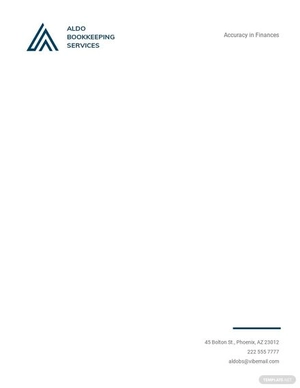 Bookkeeping Services Letterhead Template