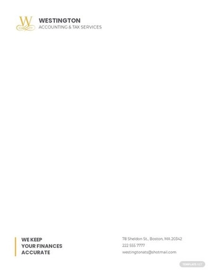 Accounting & Tax Services Letterhead Template