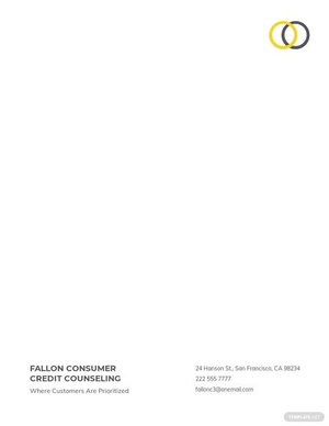 Consumer Credit Counseling Letterhead Template