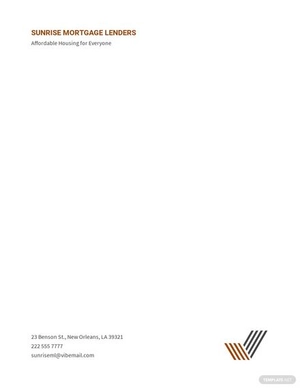 Mortgage Lenders Letterhead Template Mortgage Lenders Letterhead Template