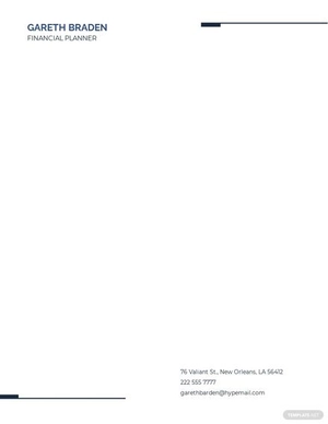 Financial Planner Letterhead Template