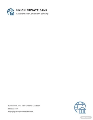 Private Bank Letterhead Template