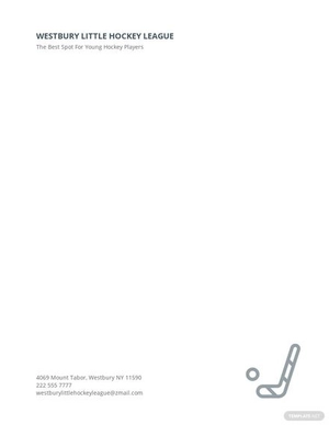 Junior Hockey Camp Letterhead Template