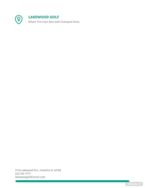 Golf Tournament Letterhead Template