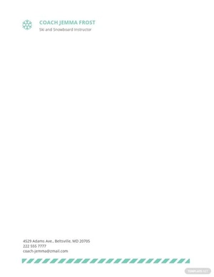 Ski & Snowboard Instructor Letterhead Template