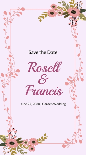 Free Floral Save The Date Whatsapp Post Template to Edit Online