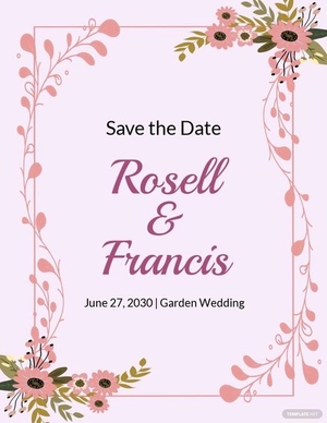 Floral Save The Date Flyer Template